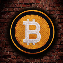 Emblema del logotipo de Bitcoin Cryptocurrency Airsoft bordado hierro-en / parche de velcro